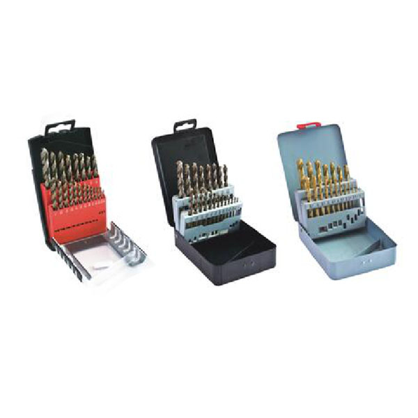 Twist drills sets in steel case or plastic case